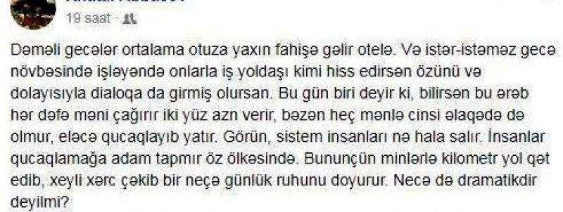 "Bəzi ərəblər bizimlə cinsi əlaqədə olmur, qucaqlayıb yatırlar" - Azərbaycanlı qadından ETİRAF