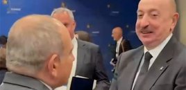 İlham Əliyevlə Nikol Paşinyanın Tiranada ayaqüstü görüşü oldu - VİDEO