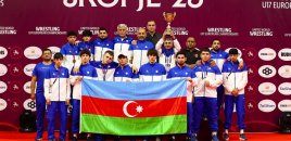 Azərbaycanın gənclərdən ibarət sərbəst güləş millisi Avropa çempionu olub