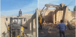 Ağcabədidə inşa edilən qanunsuz tikili söküldü