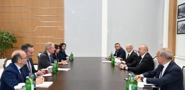 İlham Əliyev Mingəçevirdə İtaliyanın şirkətlər və “Made in Italy” nazirini qəbul edib - FOTOLAR