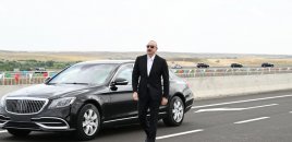 İlham Əliyev Əhmədbəyli-Füzuli-Şuşa yolunun açılışında iştirak edib