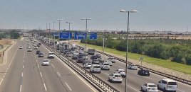 Aeroport yolunda qəza - Sıxlıq yarandı
