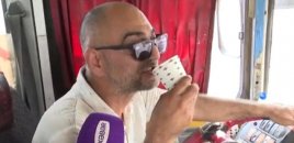Avtobus sürücüsü sükan arxasında pivə içib? - VİDEO