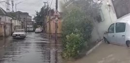 Qısamüddətli yağış yağış, yolları su basdı - VİDEO