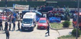 Rusiyalı idmançılar Tbilisidə etiraz aksiyası ilə qarşılanıb