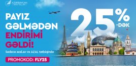AZAL-la sərfəli uçuşlar: 25%-dək endirimlə səyahət edin!
