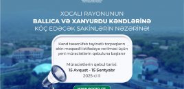 Xocalının Xanyurdu və Ballıca kənd sakinlərinə torpaq icarəsi üçün müraciət qəbulu başlayıb
