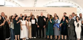 Prezident və birinci xanım Ağdərədə Vəngli və Kolatağ kəndlərinin sakinləri ilə görüşüblər - FOTOLAR