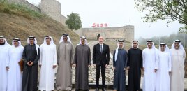 Azərbaycan və BƏƏ prezidentləri Şuşa qalasının önündə foto çəkdiriblər - FOTOLAR