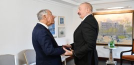 Prezident İlham Əliyev Nyu-Yorkda Portuqaliya Prezidenti ilə görüşüb - FOTOLAR