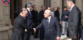 Rəsmilər Oqtay Şirəliyevlə vida mərasimində - Fotolar