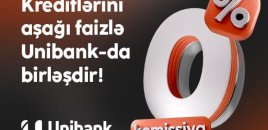 Digər bankdakı kreditini 0 % komissiya və aşağı faizlə "Unibank"a gətir