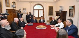 Birinci vitse-prezident Müqəddəs Pavel Bazilikasının baş keşişi ilə görüşüb - FOTOLAR