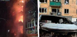 Rusiya Ukraynada yaşayış binasını vurdu: 10 nəfər yaralandı