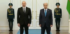 Astanada Azərbaycan Prezidenti İlham Əliyevin rəsmi qarşılanma mərasimi keçirilir