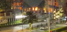 İranın raket hücumundan sonra Dubaydakı hotellərin birində yanğın başlayıb