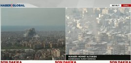 "Haber Global"ın canlı yayımı zamanı Beyrutda partlayış baş verib - VİDEO