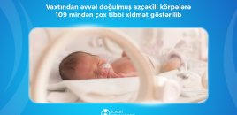 Vaxtından əvvəl doğulmuş azçəkili körpələrə 109 mindən çox tibbi xidmət göstərilib