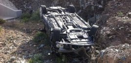 Qusarda “Mercedes” dərəyə aşdı - 5 nəfər yaralandı