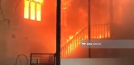 Tovuzda iki mərtəbəli ev yanıb - FOTO