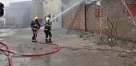 Binəqədidə yerləşən anbarda yanğın başlayıb