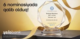 Yelo Bank 6 nominasiya üzrə qalib seçildi