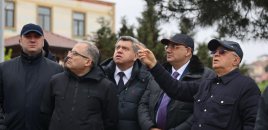 Kəmaləddin Heydərov Badamdardakı sürüşmə zonasında - Fotolar+Video