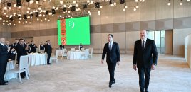Türkmənistan Prezidentinin şərəfinə ziyafət verildi - FOTOLAR