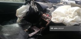 Şəmkirdə iki avtomobil toqquşub - ölən və xəsarət alan var