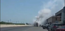 Bakıda yenə avtobus yandı - Bu dəfə Lökbatanda - Video