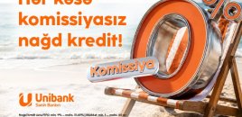 “Unibank”dan 2 günlük sərfəli nağd kredit aksiyası: 0% komissiya ilə