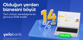 Yelo Bank-dan sahibkarlara 300 000 AZN-dək onlayn və girovsuz kredit!