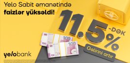 Yelo Sabit əmanət ilə illik 11.5%-dək yüksək gəlir!