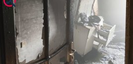 Gəncədə 3 mərtəbəli evdə yanğın oldu - Fotolar