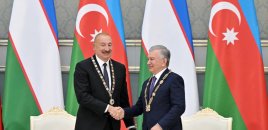 Daşkənddə Azərbaycan və Özbəkistan prezidentlərinin təltifolunma mərasimi keçirilib