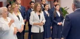 Füzulidəki məktəbin direktoru Prezidentlərin qarşısında çıxış etdi - VİDEO