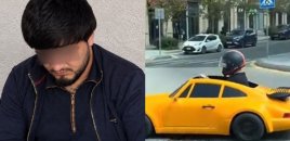 Bakıda oyuncaq maşınla magistral yola çıxan şəxs cəzalandırıldı - VİDEO