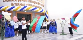 Zaqatalada əsaslı təmir olunan gimnaziyanın açılışı oldu - FOTOLAR