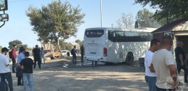 Xaçmazdan Bakıya gələn avtobus yandı - FOTOLAR