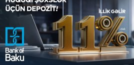 Bank of Baku-da hüquqi şəxslərə özəl depozit – 11%-dək gəlir!