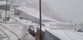 Qubanın Xınalıq kəndinə qar yağıb