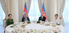 İlham Əliyevin adından Kamboca Baş nazirinin şərəfinə rəsmi nahar verilib - FOTOLAR
