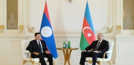 Azərbaycan və Laos prezidentlərinin təkbətək görüşü olub - FOTOLAR