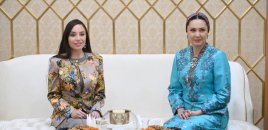 Leyla Əliyeva Türkmənistanda səfərdədir