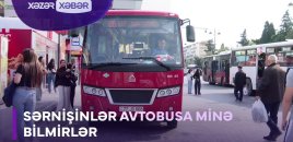 Sərnişinlər avtobusa düşə bilmirlər - VİDEO