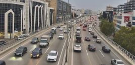 Bakının bir sıra yollarında nəqliyyatın sıxlığı yaranıb