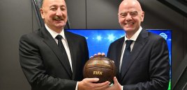 İnfantino İlham Əliyevə təşəkkür etdi - Fotolar