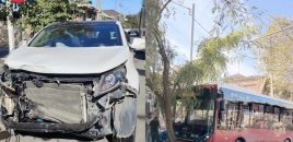 Gəncədə “Baku Bus” qəza törətdi - Fotolar