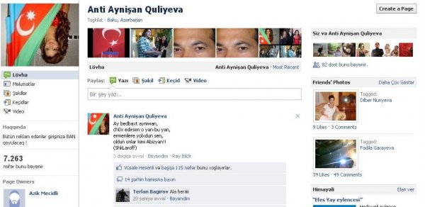 "Facebook"dakı azərbaycanlılar Aynişana qarşı birləşdilər (FOTO)